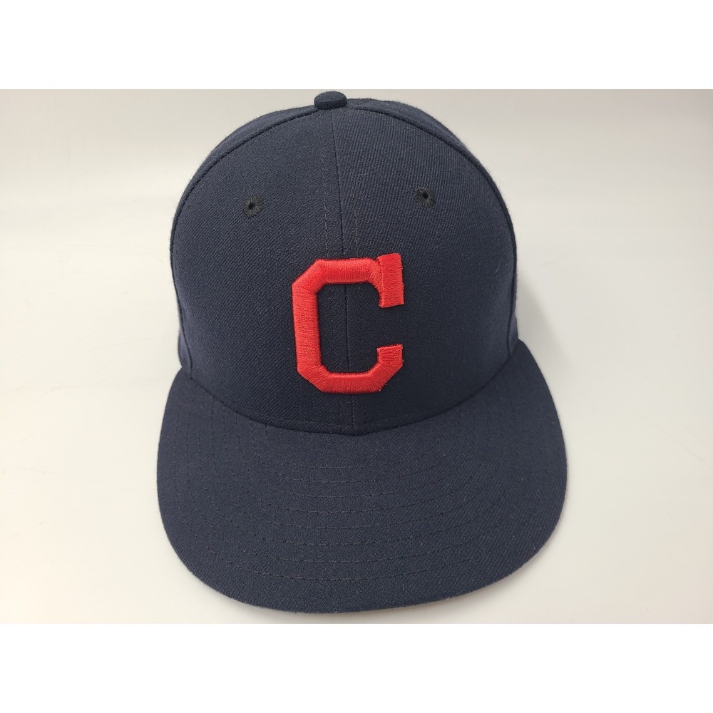 Cleveland Indians New Era 59Fifty Fitted 7 Hat Cap Guardians Polyester MLB‎ Blue
